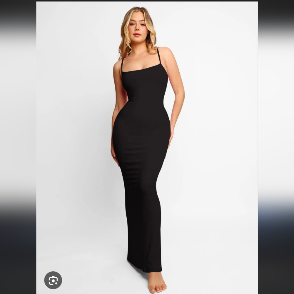 BNWOT Elegant Black Maxi Dress w/ Built-in Shapewear